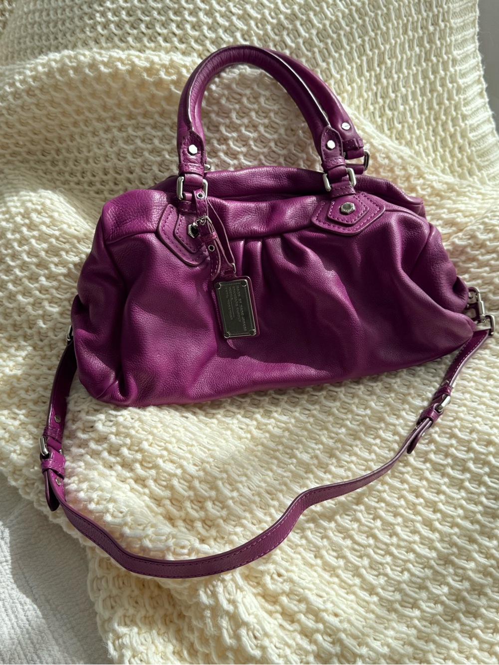 Marc By Marc Jacobs Purple Leather Shoulder Satchel